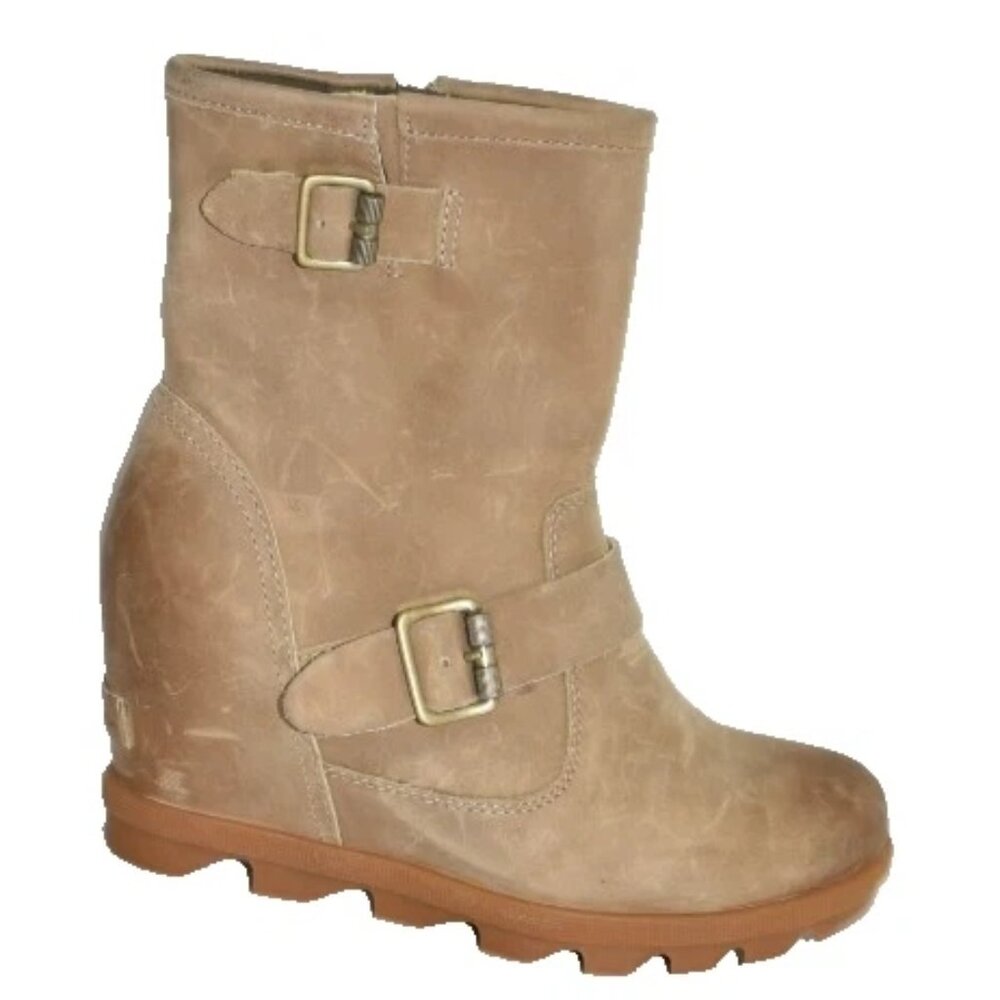 New! Sorel Women's Tan Joan of Arctic Wedge II Leather Boots Size 6 DD526